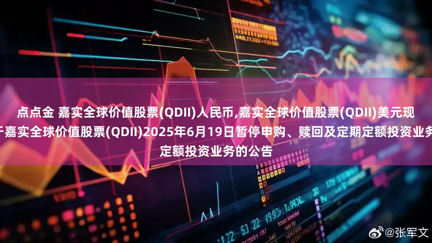 点点金 嘉实全球价值股票(QDII)人民币,嘉实全球价值股票(QDII)美元现汇: 关于嘉实全球价值股票(QDII)2025年6月19日暂停申购、赎回及定期定额投资业务的公告