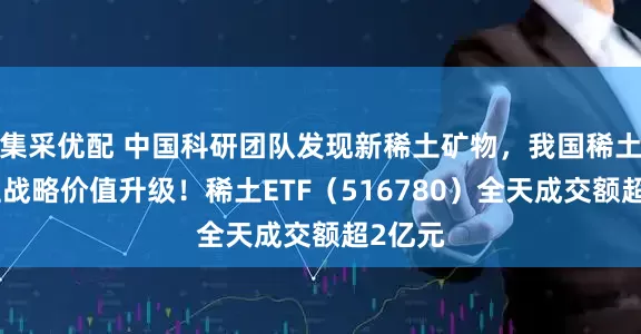 集采优配 中国科研团队发现新稀土矿物，我国稀土稀缺性战略价值升级！稀土ETF（516780）全天成交额超2亿元